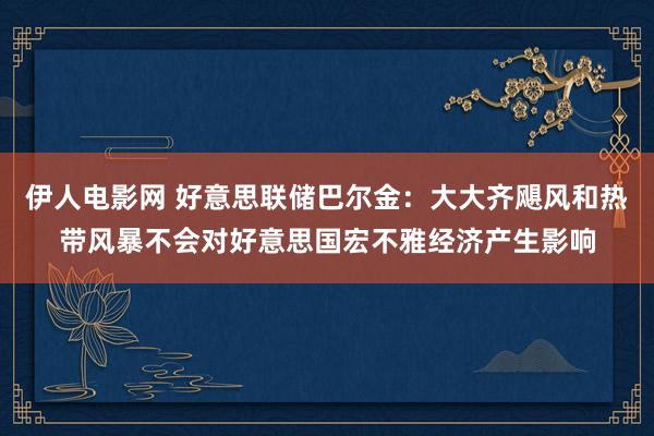 伊人电影网 好意思联储巴尔金：大大齐飓风和热带风暴不会对好意思国宏不雅经济产生影响