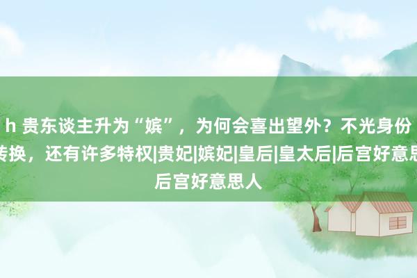 h 贵东谈主升为“嫔”，为何会喜出望外？不光身份的转换，还有许多特权|贵妃|嫔妃|皇后|皇太后|后宫好意思人